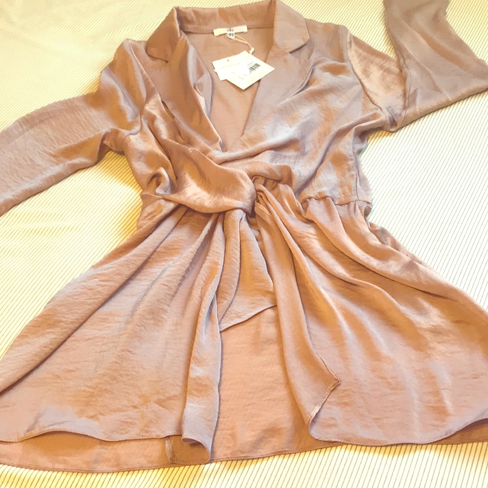 Satin Wrap Plunge Dress Sz 10